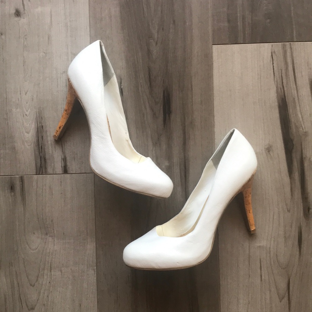 Nine West white heels